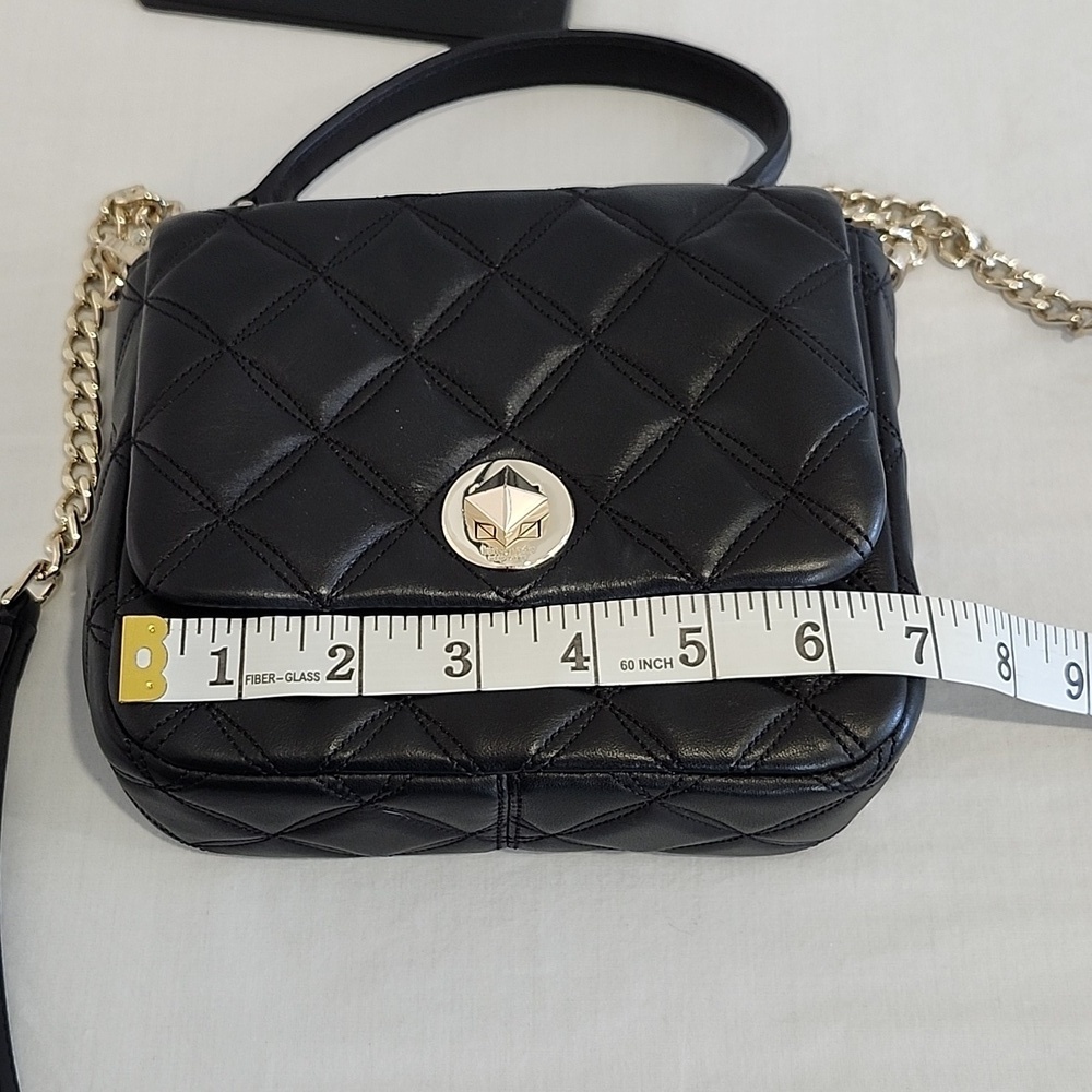 Kate Spade Natalia Square Black Quilted Crossbody Handbag With Handle and Strap - Picture 7 of 11